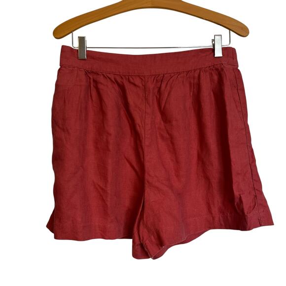 Boden Pull On Linen Shorts Berry Red Coastal Preppy Nautical Beach Vacation 8 - Picture 1 of 8